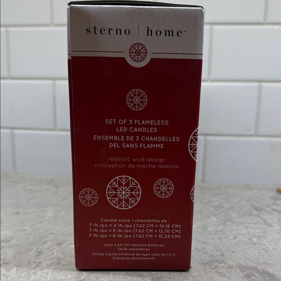 Sterno Home Red Flameless LED Candles Set. Realistic Wick design. 5 hr timer New - Picture 3 of 6